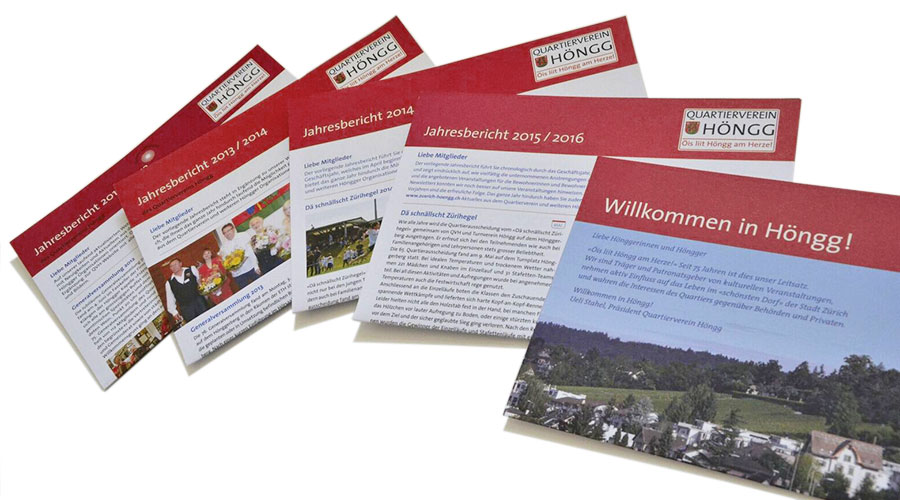 Jahresberichte des Quartiervereins Höngg aufgefächert