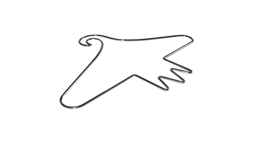 Metall Kleiderbügel in der Form des Baslerstabs